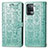 Leather Case Stands Fashionable Pattern Flip Cover Holder S03D for Oppo Reno5 F Green