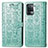 Leather Case Stands Fashionable Pattern Flip Cover Holder S03D for Oppo Reno5 Lite Green