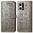 Leather Case Stands Fashionable Pattern Flip Cover Holder S03D for Oppo Reno8 4G Gray