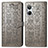 Leather Case Stands Fashionable Pattern Flip Cover Holder S03D for Realme 10 Pro 5G Gray