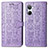 Leather Case Stands Fashionable Pattern Flip Cover Holder S03D for Realme 10 Pro 5G Purple