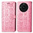 Leather Case Stands Fashionable Pattern Flip Cover Holder S03D for Realme 11 Pro 5G Pink