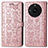 Leather Case Stands Fashionable Pattern Flip Cover Holder S03D for Realme 11 Pro 5G Rose Gold