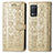 Leather Case Stands Fashionable Pattern Flip Cover Holder S03D for Realme 8 5G Gold