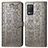 Leather Case Stands Fashionable Pattern Flip Cover Holder S03D for Realme 8 5G Gray