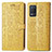 Leather Case Stands Fashionable Pattern Flip Cover Holder S03D for Realme 8 5G Yellow