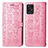 Leather Case Stands Fashionable Pattern Flip Cover Holder S03D for Realme 8i Pink