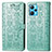 Leather Case Stands Fashionable Pattern Flip Cover Holder S03D for Realme 9 Pro+ Plus 5G Green