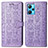 Leather Case Stands Fashionable Pattern Flip Cover Holder S03D for Realme 9 Pro+ Plus 5G Purple