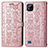 Leather Case Stands Fashionable Pattern Flip Cover Holder S03D for Realme C11 (2021) Rose Gold