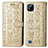 Leather Case Stands Fashionable Pattern Flip Cover Holder S03D for Realme C20 Gold