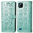 Leather Case Stands Fashionable Pattern Flip Cover Holder S03D for Realme C20 Green