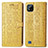 Leather Case Stands Fashionable Pattern Flip Cover Holder S03D for Realme C20 Yellow