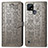 Leather Case Stands Fashionable Pattern Flip Cover Holder S03D for Realme C21 Gray