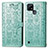 Leather Case Stands Fashionable Pattern Flip Cover Holder S03D for Realme C21 Green