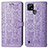 Leather Case Stands Fashionable Pattern Flip Cover Holder S03D for Realme C21Y Purple