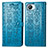 Leather Case Stands Fashionable Pattern Flip Cover Holder S03D for Realme C30 Blue