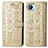 Leather Case Stands Fashionable Pattern Flip Cover Holder S03D for Realme C30 Gold