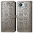 Leather Case Stands Fashionable Pattern Flip Cover Holder S03D for Realme C30 Gray