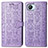 Leather Case Stands Fashionable Pattern Flip Cover Holder S03D for Realme C30 Purple