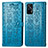 Leather Case Stands Fashionable Pattern Flip Cover Holder S03D for Realme GT 5G Blue