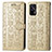 Leather Case Stands Fashionable Pattern Flip Cover Holder S03D for Realme GT 5G Gold