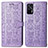 Leather Case Stands Fashionable Pattern Flip Cover Holder S03D for Realme GT 5G Purple