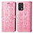 Leather Case Stands Fashionable Pattern Flip Cover Holder S03D for Realme GT Master 5G Pink