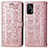 Leather Case Stands Fashionable Pattern Flip Cover Holder S03D for Realme GT Neo 2T 5G Rose Gold