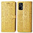 Leather Case Stands Fashionable Pattern Flip Cover Holder S03D for Realme GT Neo 2T 5G Yellow