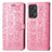 Leather Case Stands Fashionable Pattern Flip Cover Holder S03D for Realme GT Neo 3T 5G Pink