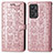 Leather Case Stands Fashionable Pattern Flip Cover Holder S03D for Realme GT Neo 3T 5G Rose Gold