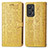 Leather Case Stands Fashionable Pattern Flip Cover Holder S03D for Realme GT Neo 3T 5G Yellow