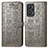 Leather Case Stands Fashionable Pattern Flip Cover Holder S03D for Realme GT Neo2 5G Gray