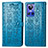 Leather Case Stands Fashionable Pattern Flip Cover Holder S03D for Realme GT Neo3 5G Blue