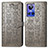 Leather Case Stands Fashionable Pattern Flip Cover Holder S03D for Realme GT Neo3 5G Gray