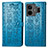 Leather Case Stands Fashionable Pattern Flip Cover Holder S03D for Realme GT Neo5 240W 5G Blue