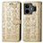 Leather Case Stands Fashionable Pattern Flip Cover Holder S03D for Realme GT Neo5 240W 5G Gold