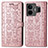 Leather Case Stands Fashionable Pattern Flip Cover Holder S03D for Realme GT Neo5 240W 5G Rose Gold