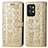 Leather Case Stands Fashionable Pattern Flip Cover Holder S03D for Realme GT2 Pro 5G Gold