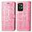 Leather Case Stands Fashionable Pattern Flip Cover Holder S03D for Realme GT2 Pro 5G Pink