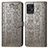 Leather Case Stands Fashionable Pattern Flip Cover Holder S03D for Realme Narzo 50 4G Gray