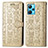 Leather Case Stands Fashionable Pattern Flip Cover Holder S03D for Realme Narzo 50 Pro 5G Gold