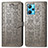 Leather Case Stands Fashionable Pattern Flip Cover Holder S03D for Realme Narzo 50 Pro 5G Gray