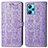 Leather Case Stands Fashionable Pattern Flip Cover Holder S03D for Realme Narzo 50 Pro 5G Purple