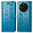 Leather Case Stands Fashionable Pattern Flip Cover Holder S03D for Realme Narzo 60 5G Blue