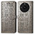 Leather Case Stands Fashionable Pattern Flip Cover Holder S03D for Realme Narzo 60 5G Gray