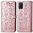 Leather Case Stands Fashionable Pattern Flip Cover Holder S03D for Realme V11 5G Rose Gold