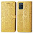 Leather Case Stands Fashionable Pattern Flip Cover Holder S03D for Realme V11 5G Yellow