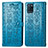 Leather Case Stands Fashionable Pattern Flip Cover Holder S03D for Realme V11s 5G Blue